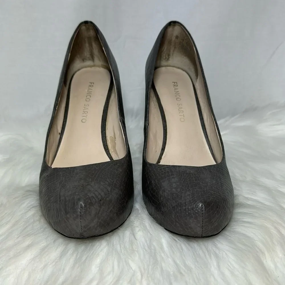 Franco Sarto‎ Cicero Grey Leather Hidden Platform Pumps Sz 8